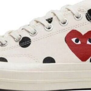 Converse Cream and Red Sneakers